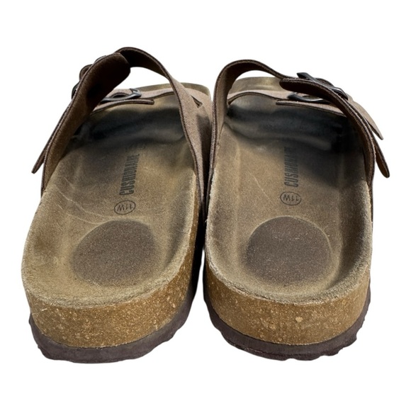 CUSHIONAIRE Lane Brown Cork Footbed Sandal Leather Insole Size 11W - Picture 5 of 9